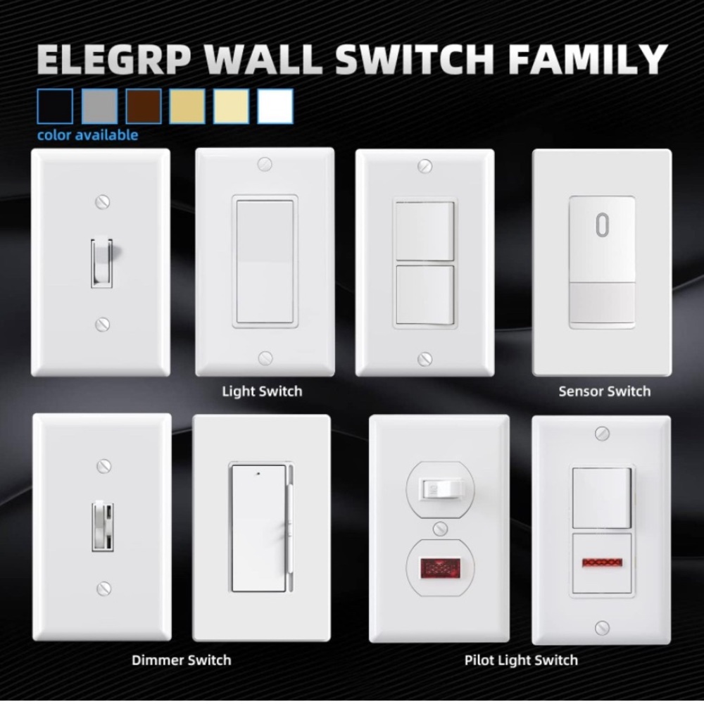 ELEGRP 15 Amp 120-Volt Single Pole Toggle Switch, White (10-Pack)